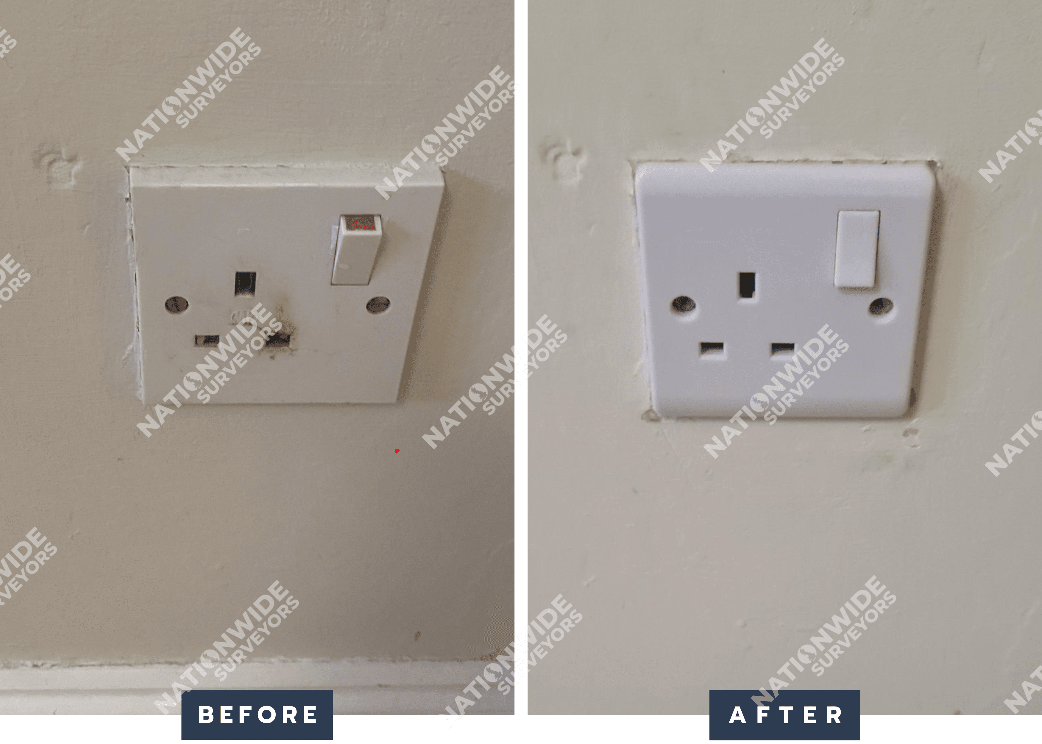 Socket replaced Before and After Socket replaced
