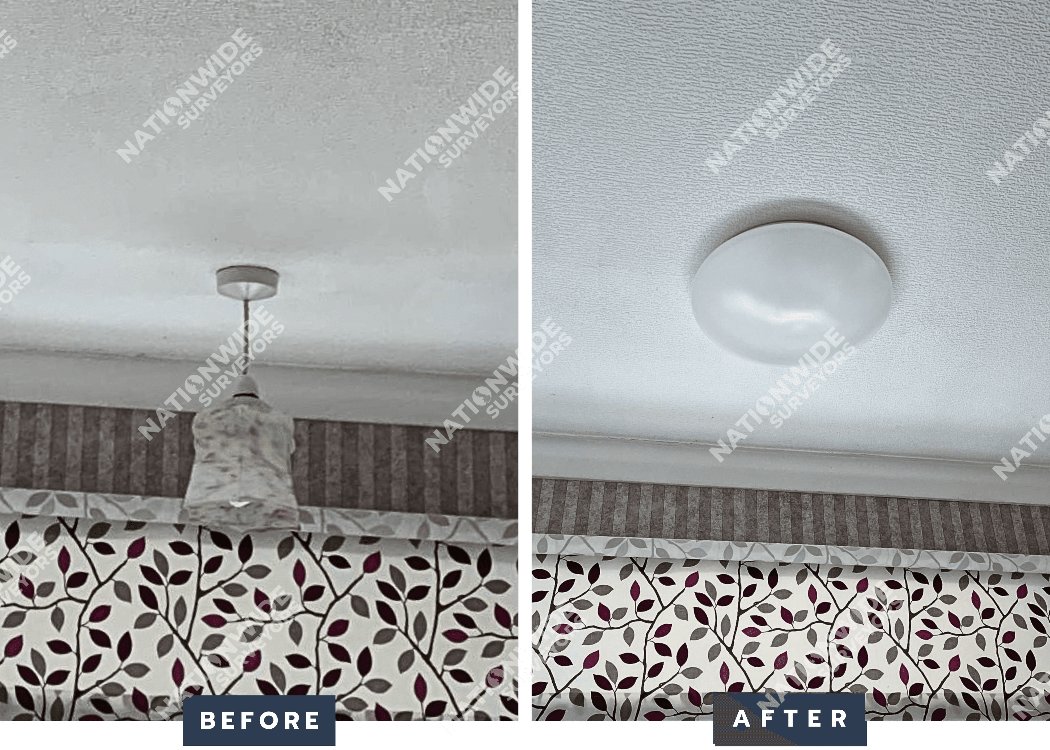 Bathroom light replaced Before and After Bathroom light replaced