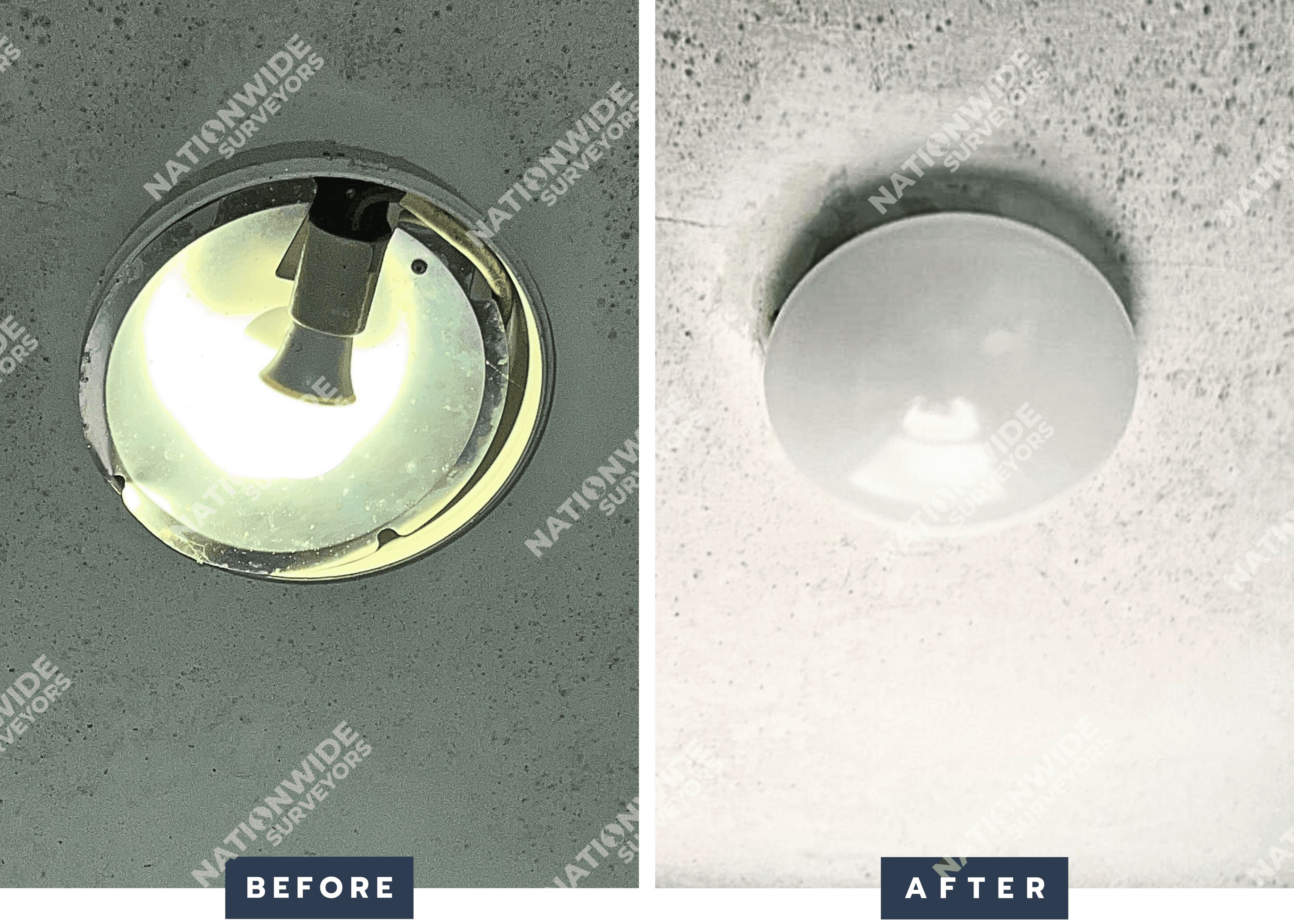 Bathroom light replaced Before and After Bathroom light replaced
