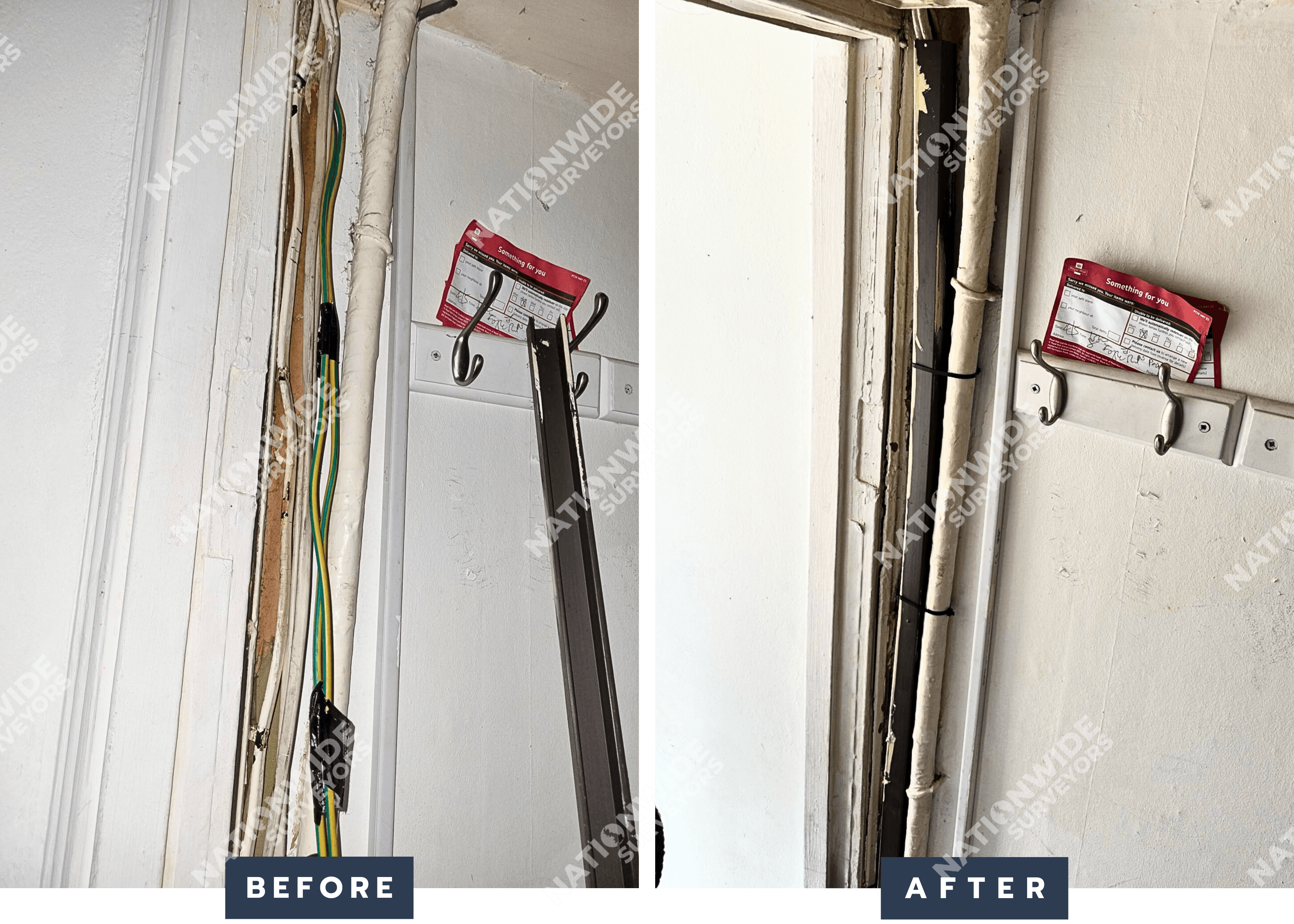 Conduit cover installed Before and After Conduit cover installed