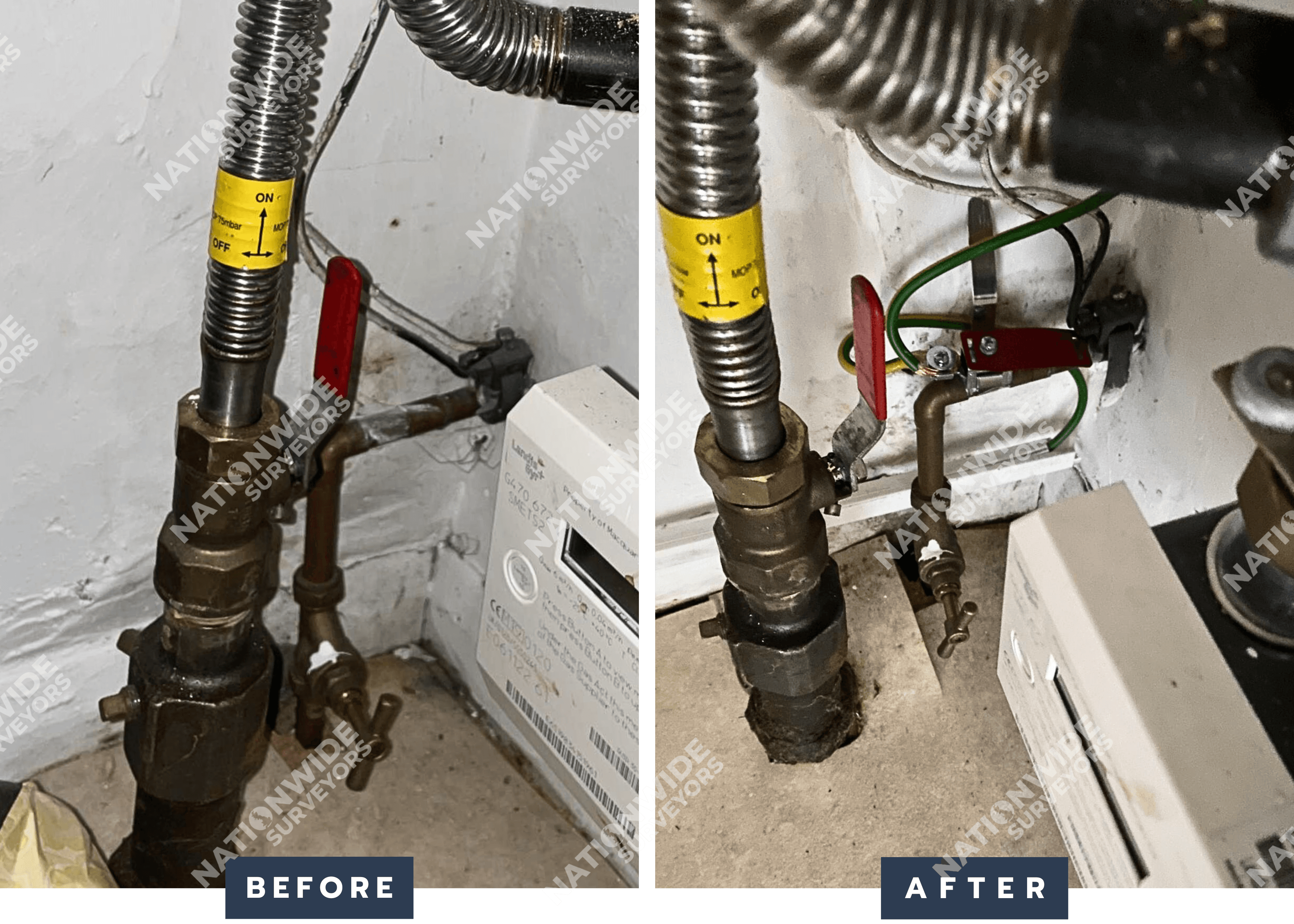 Water Bonding installed Before and After Water Bonding installed
