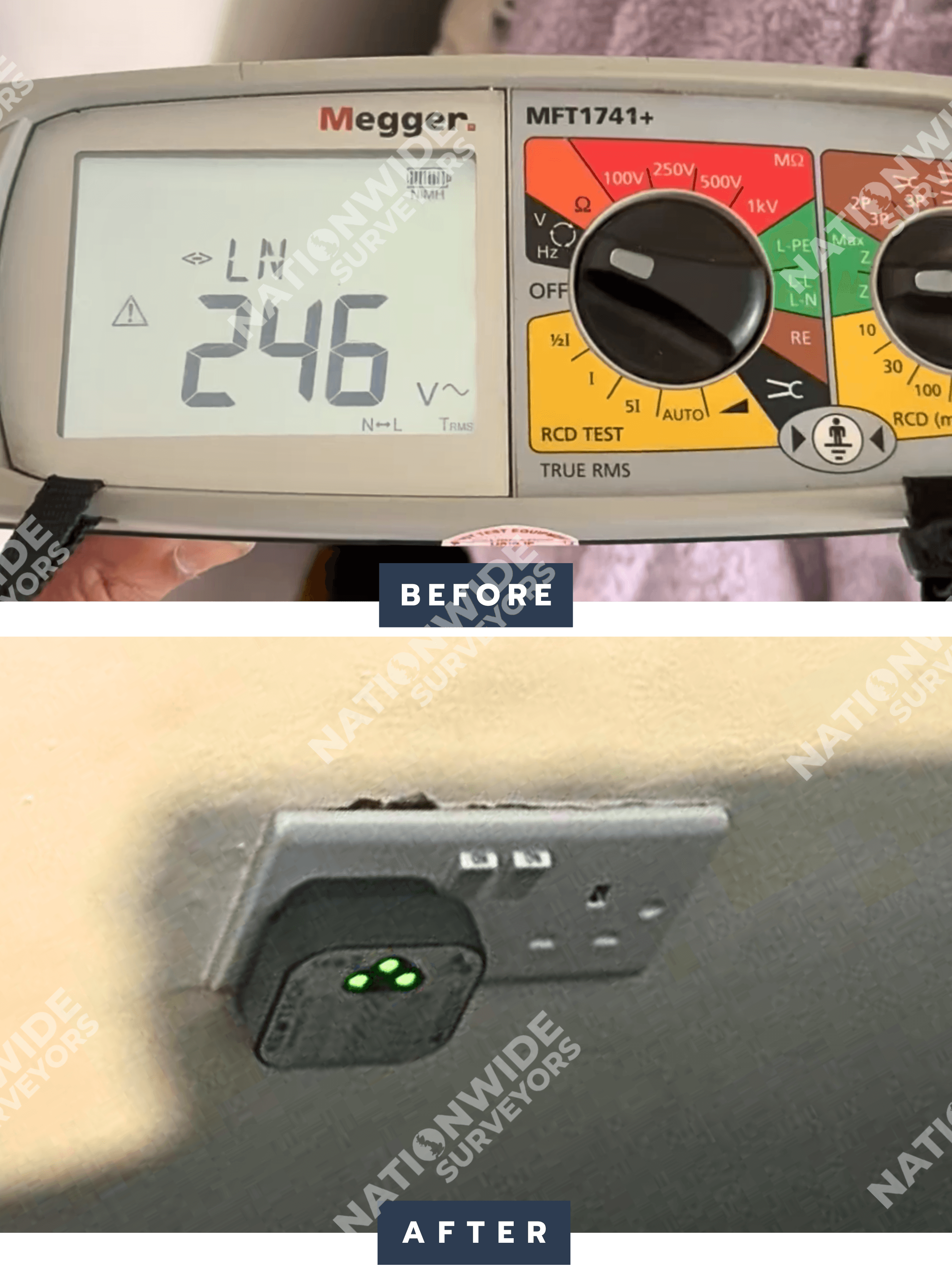 Reverse Polarity fault fixed Before and After Reverse Polarity fault fixed