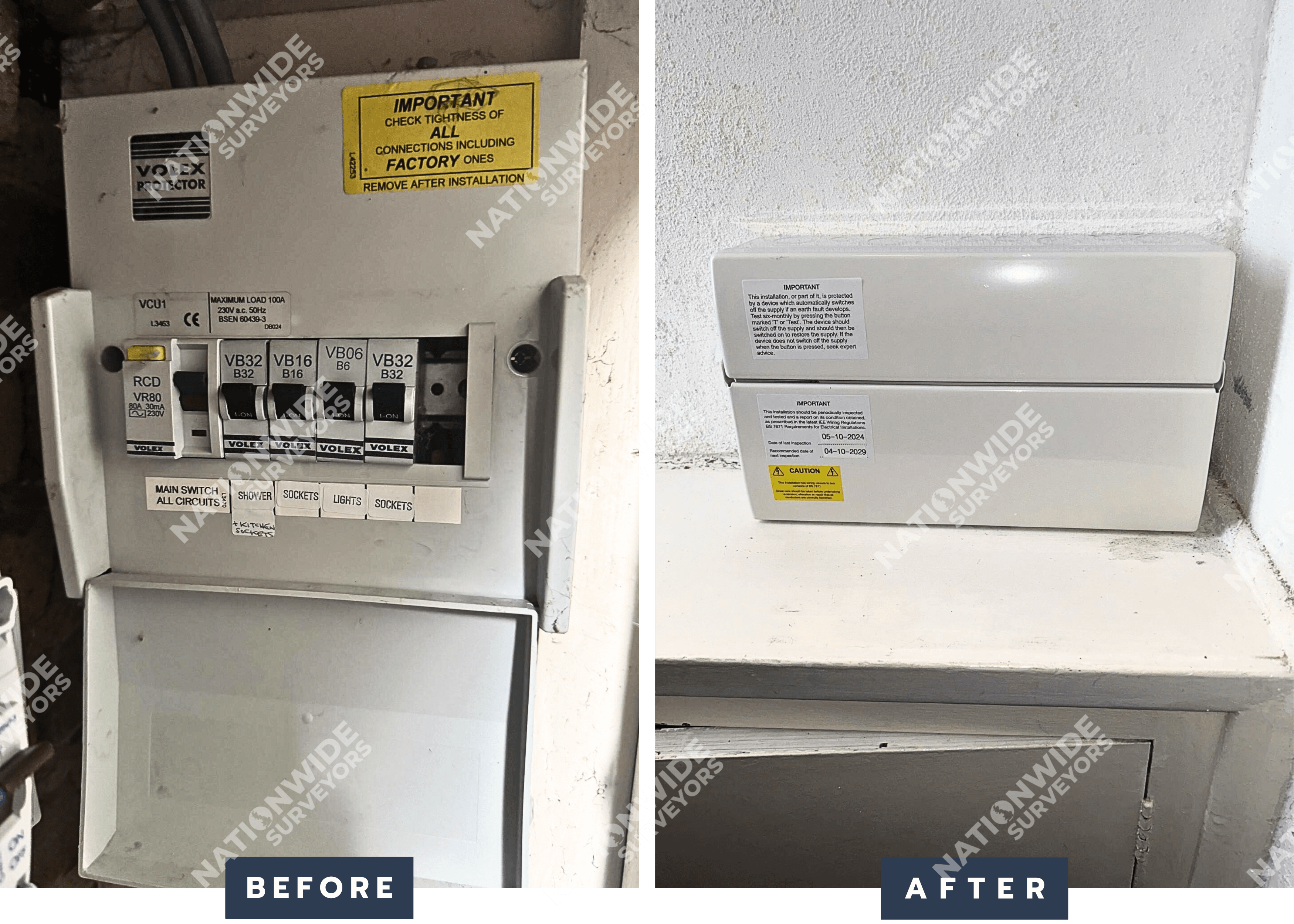 Consumer unit re-located Consumer unit re-located