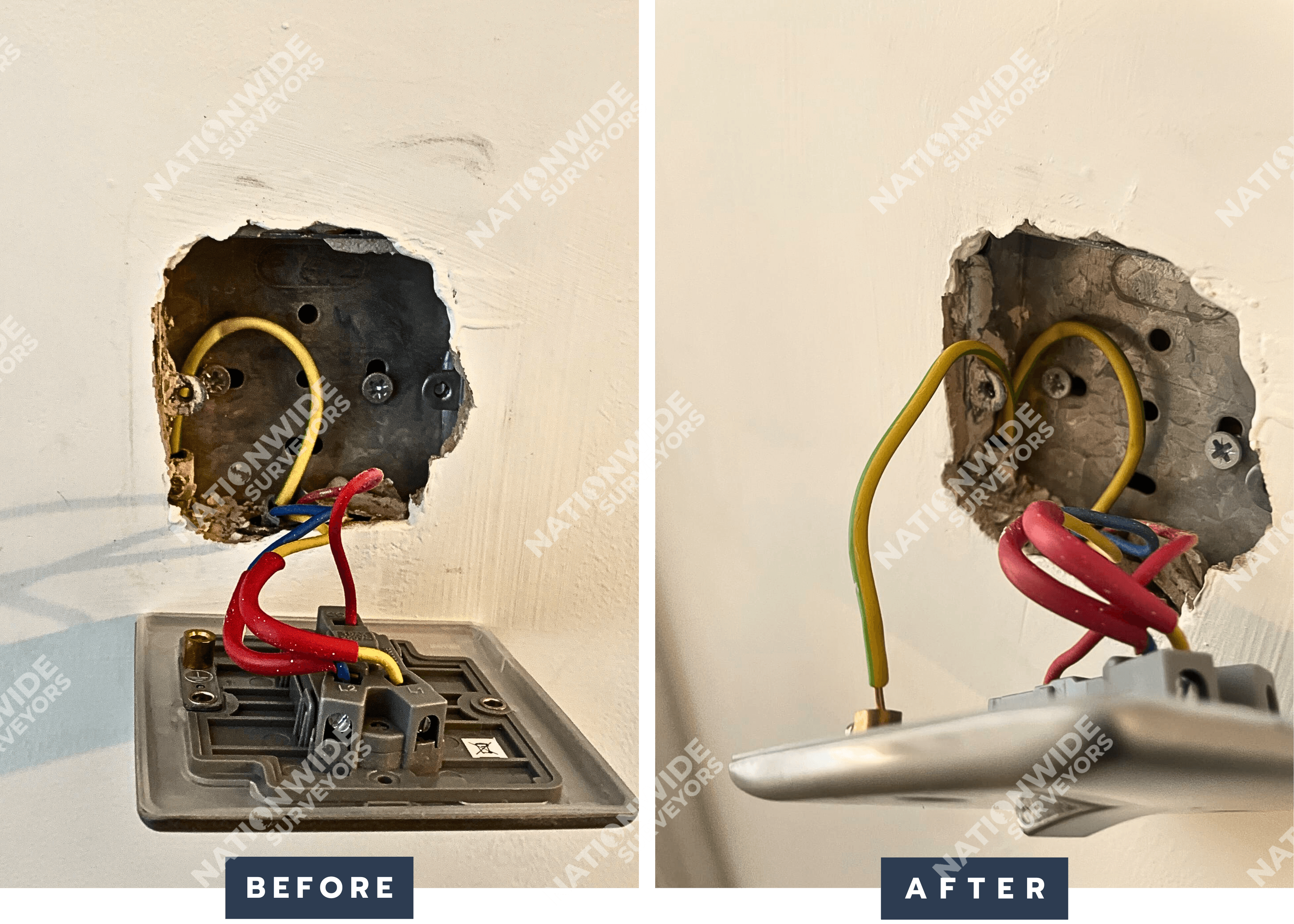 Earth flylead installed Before and After Earth flylead installed