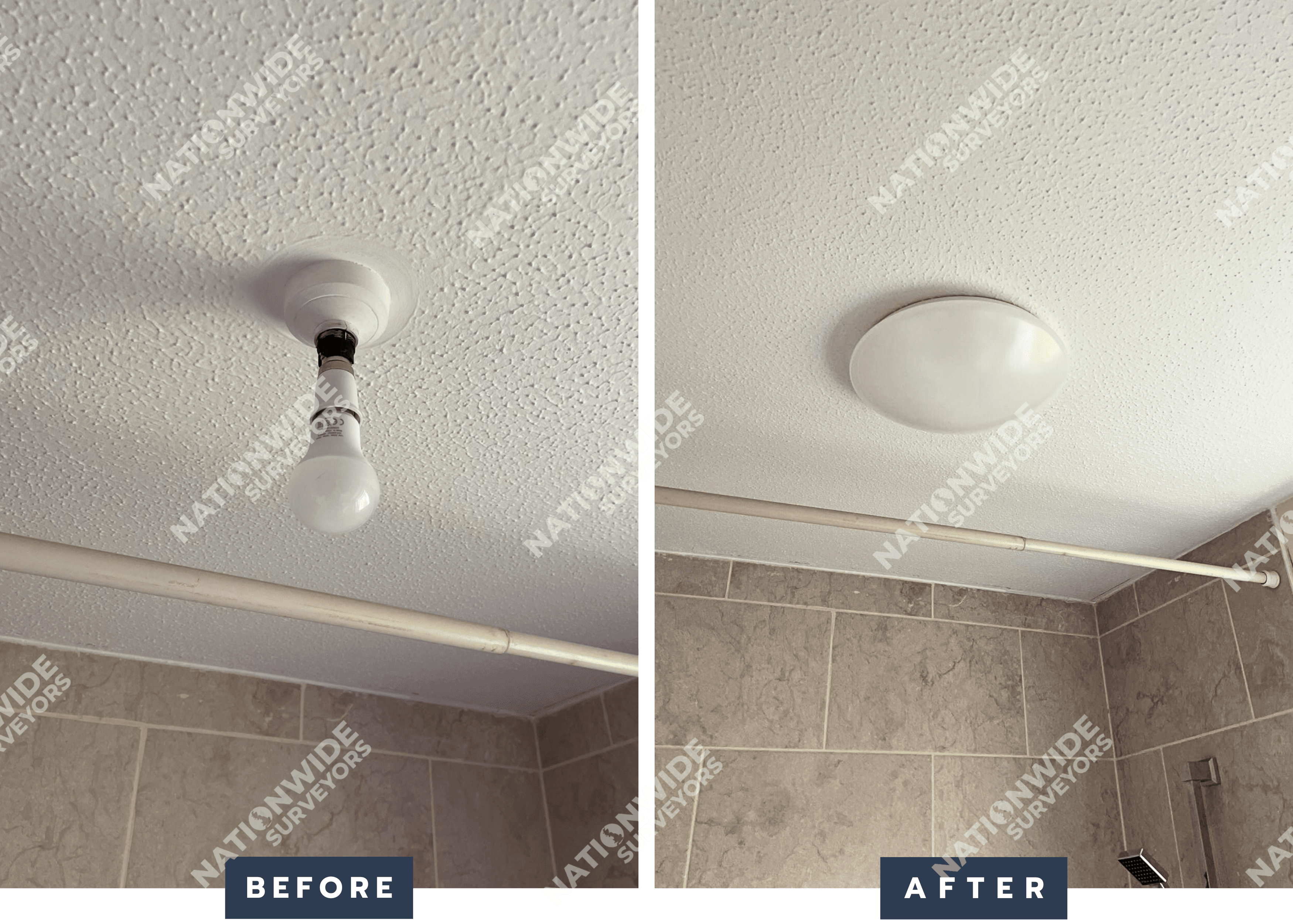Bathroom Light replaced Before and After Bathroom Light replaced