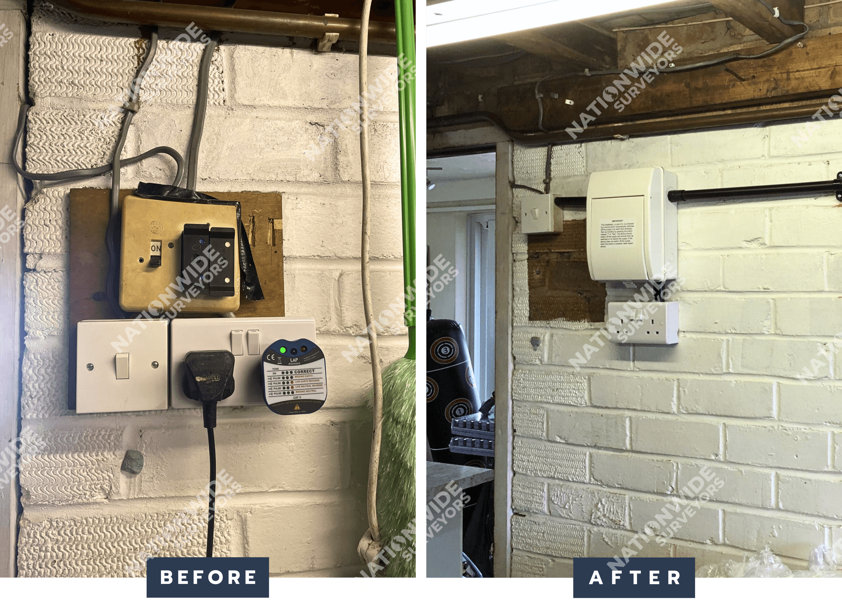 Consumer unit replaced Before and after consumer unit replaced