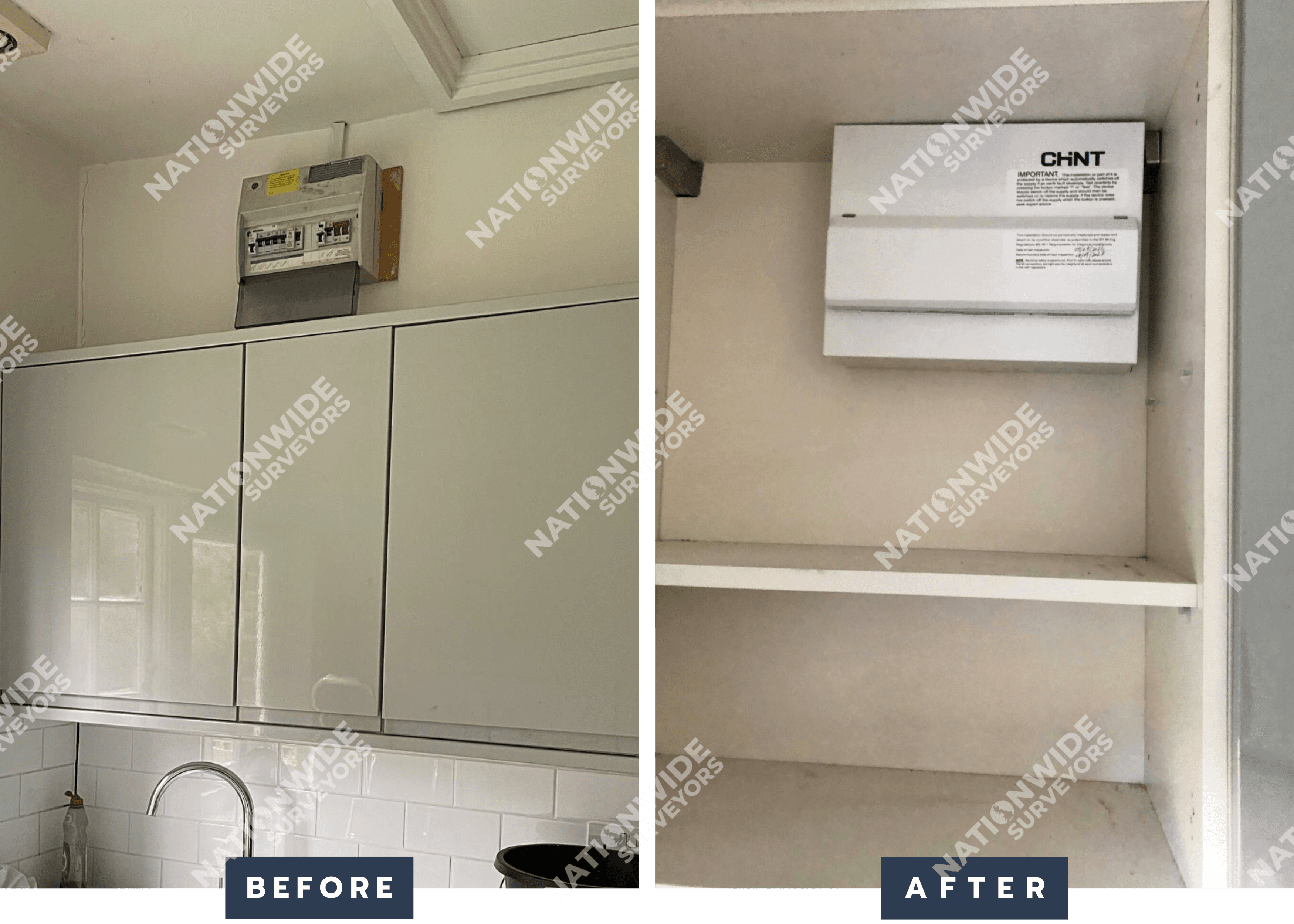 Consumer unit replaced Before and after consumer unit replaced