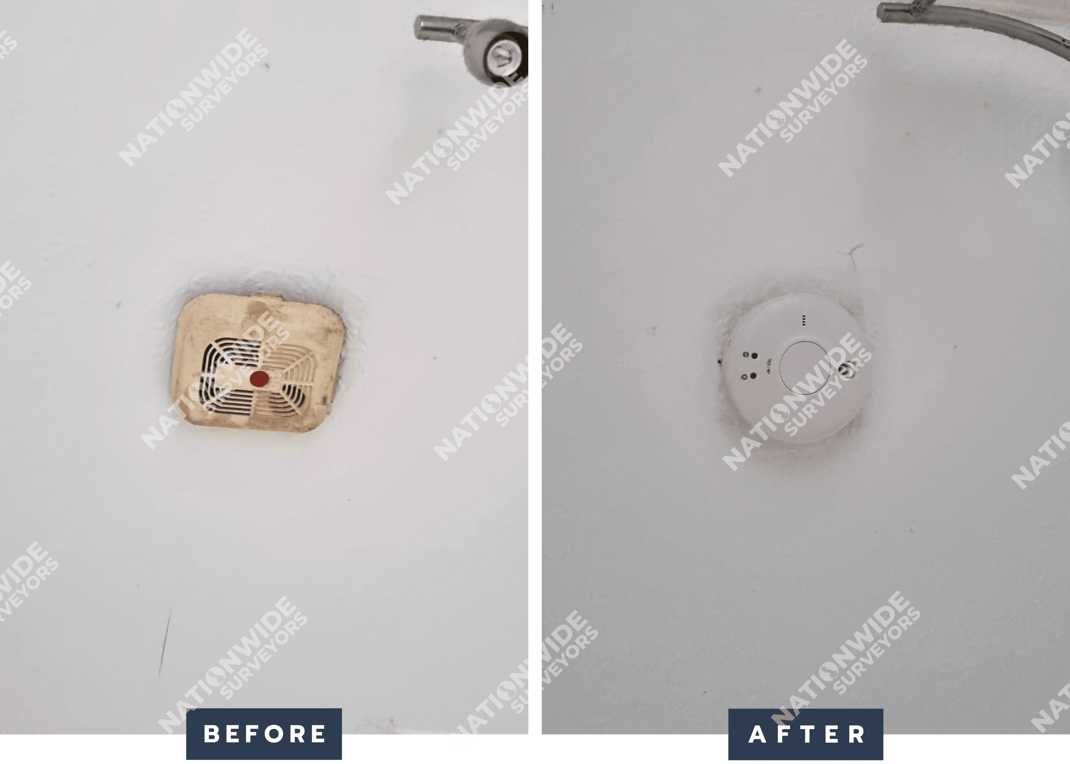 Fire alarm replaced Before and After Fire alarm replaced