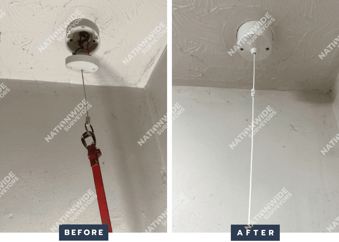 Bathroom Pull cord replaced Before and After Bathroom Pull cord replaced