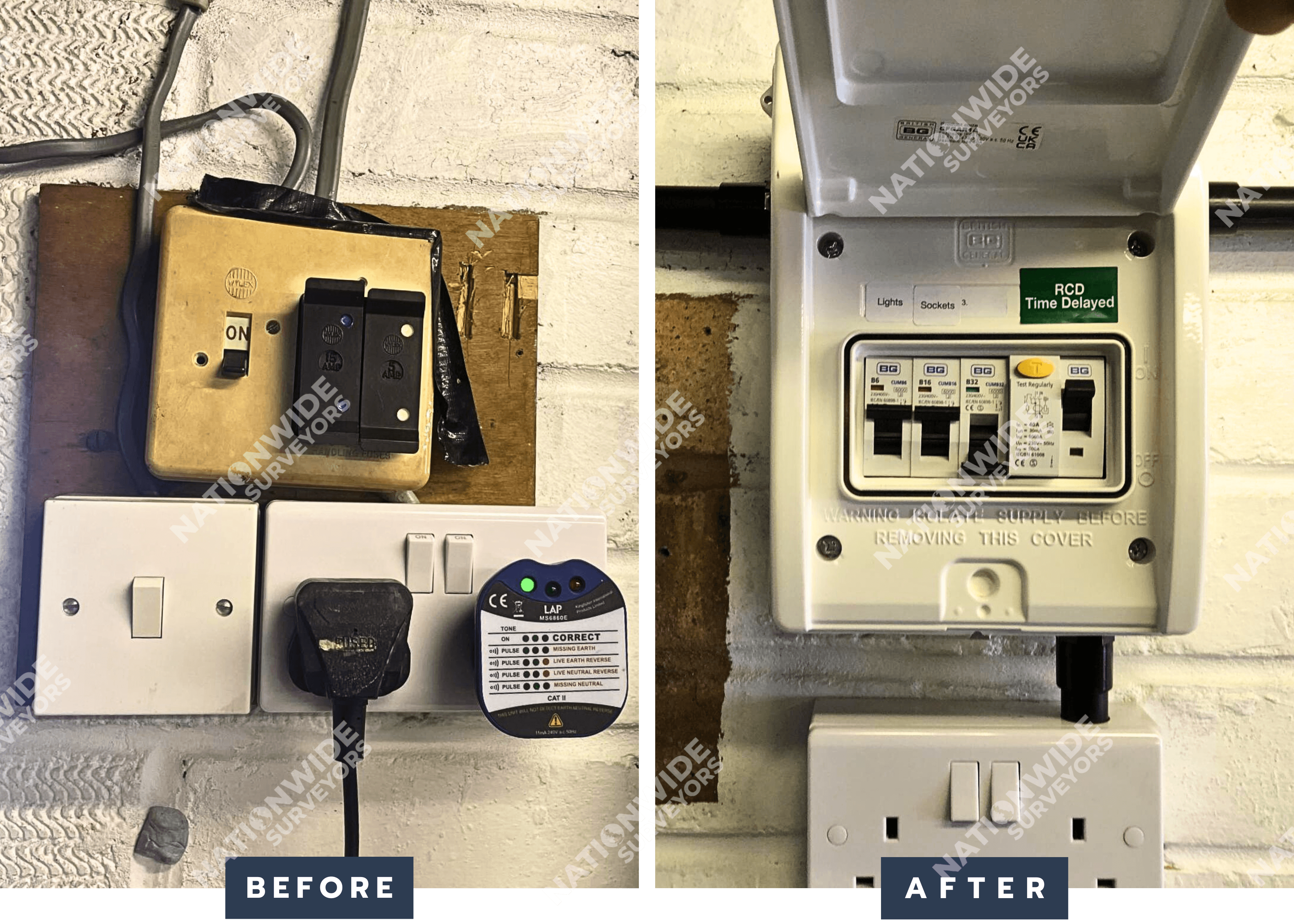 Garage CU replaced Before and After Garage CU replaced