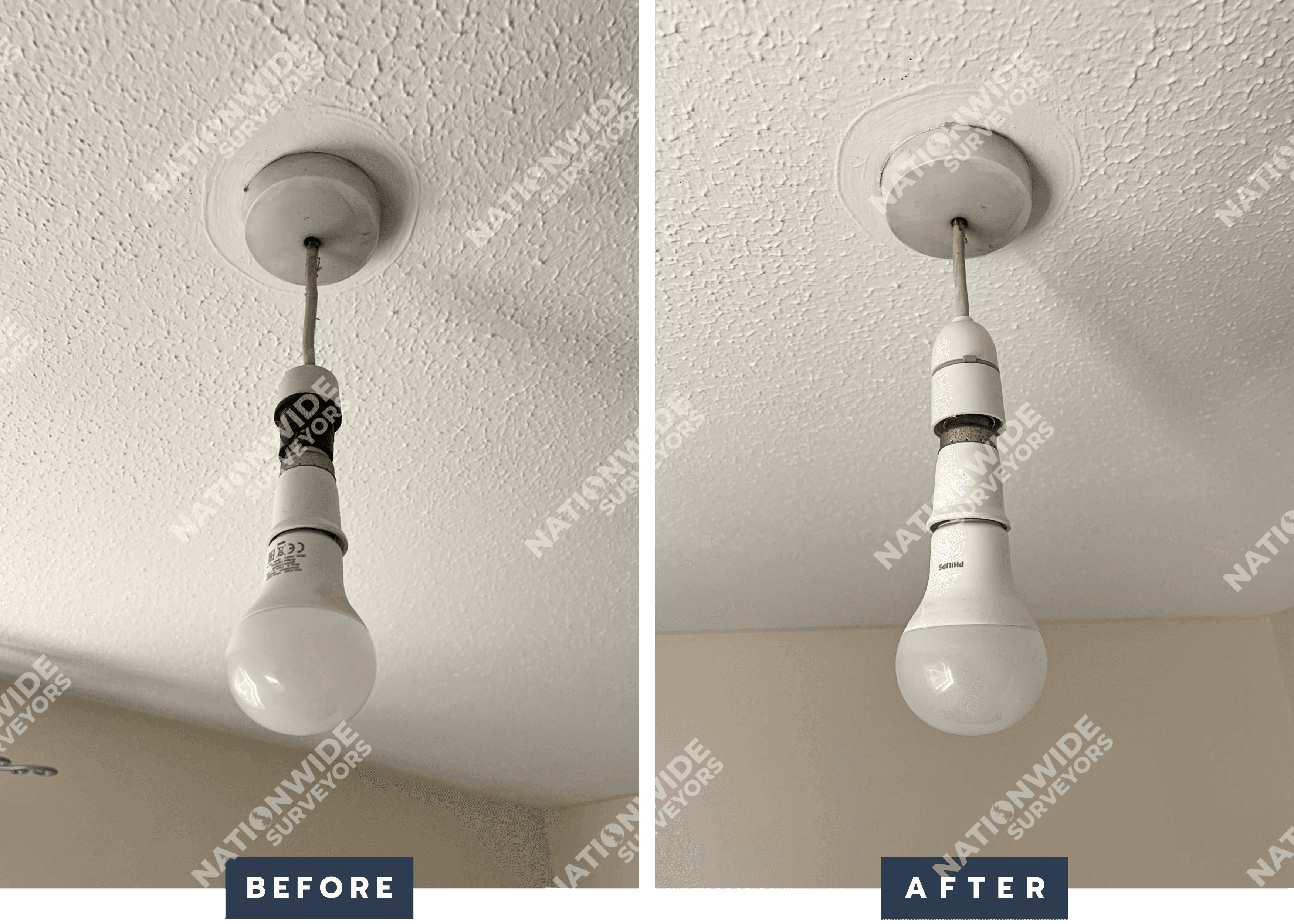 Exposed Pendent light Fixed Before and after Exposed Pendent light Fixed