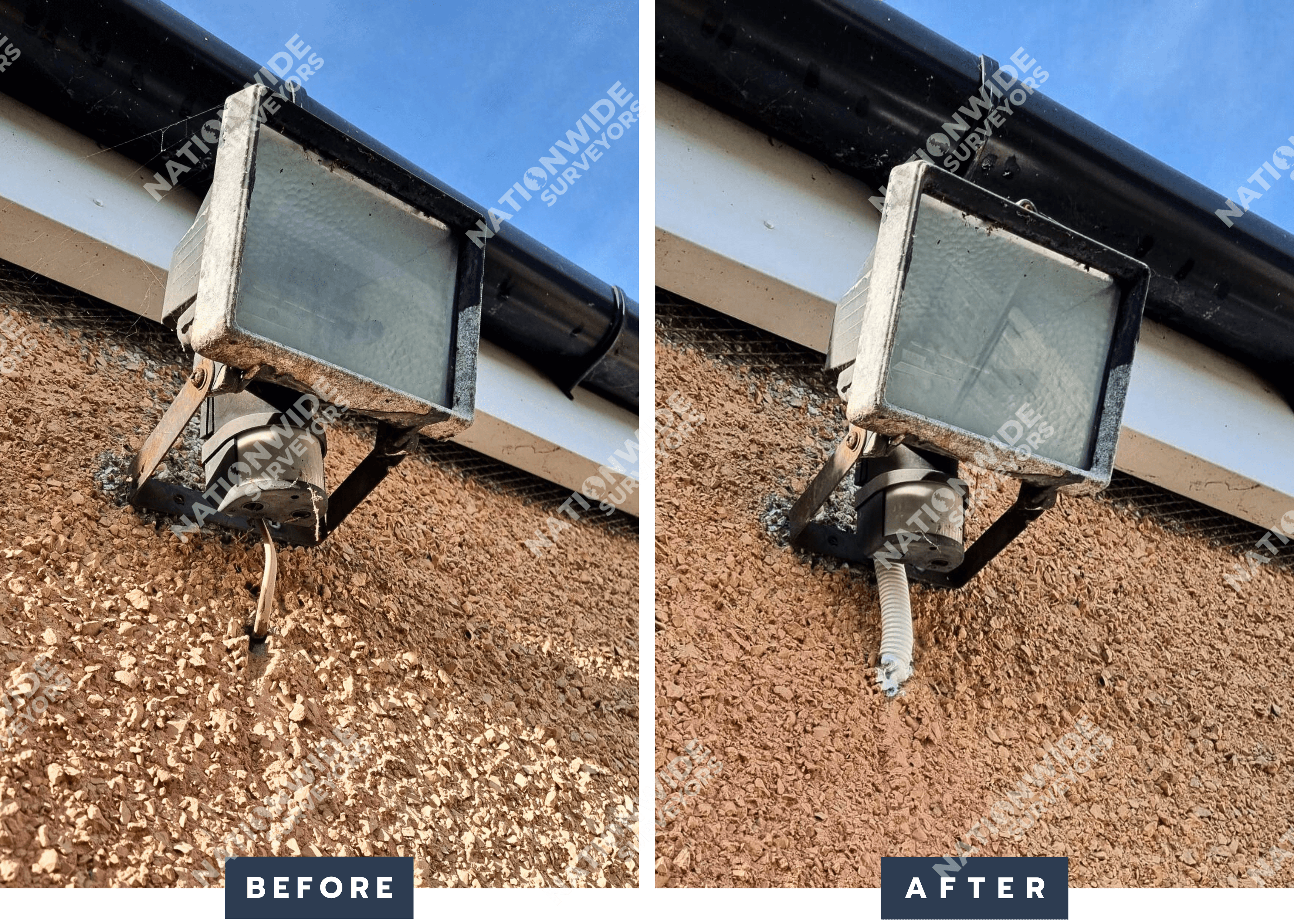 conduit installed Before and After Conduit installed