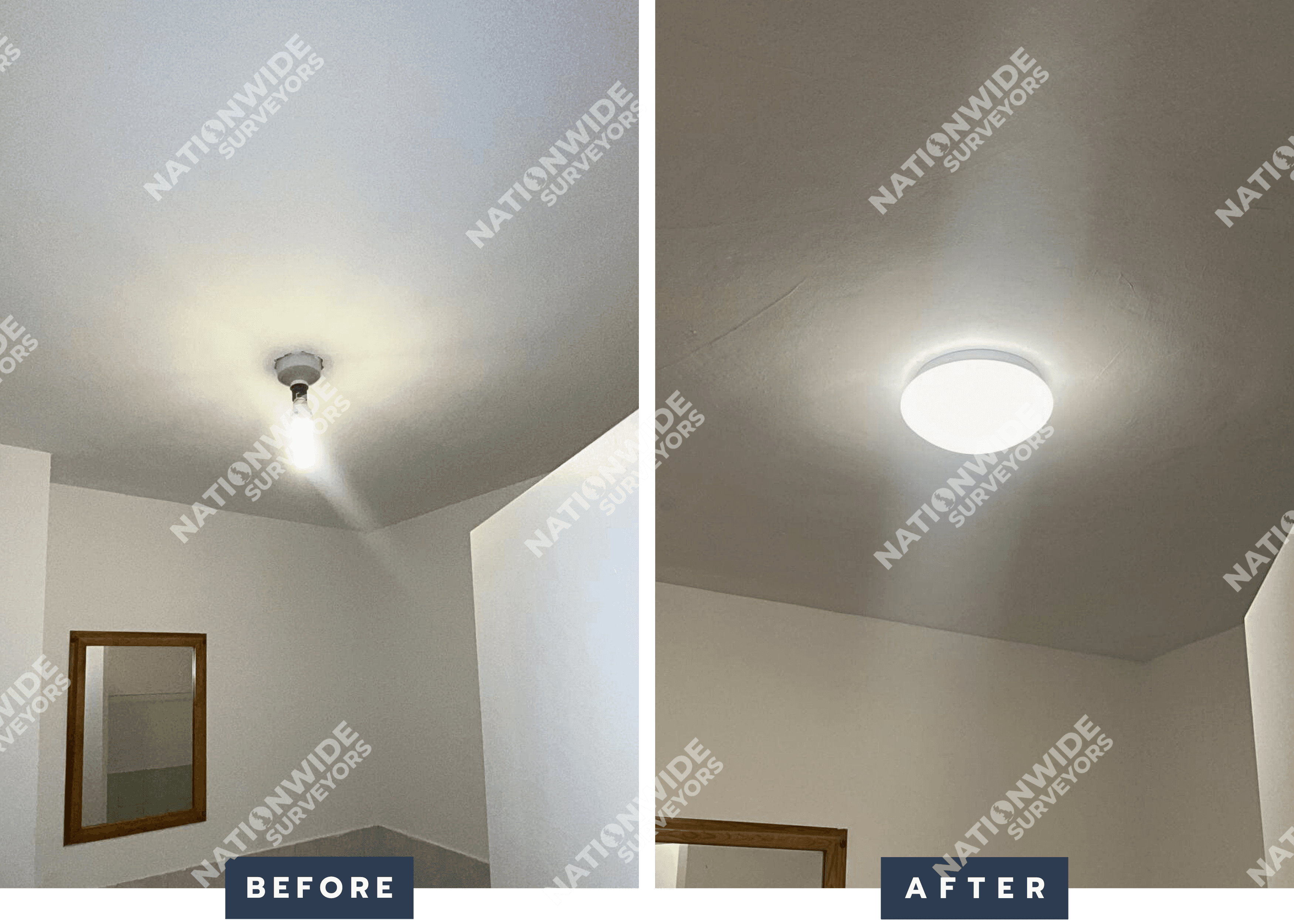 Bathroom light replaced Before and After Bathroom light replaced