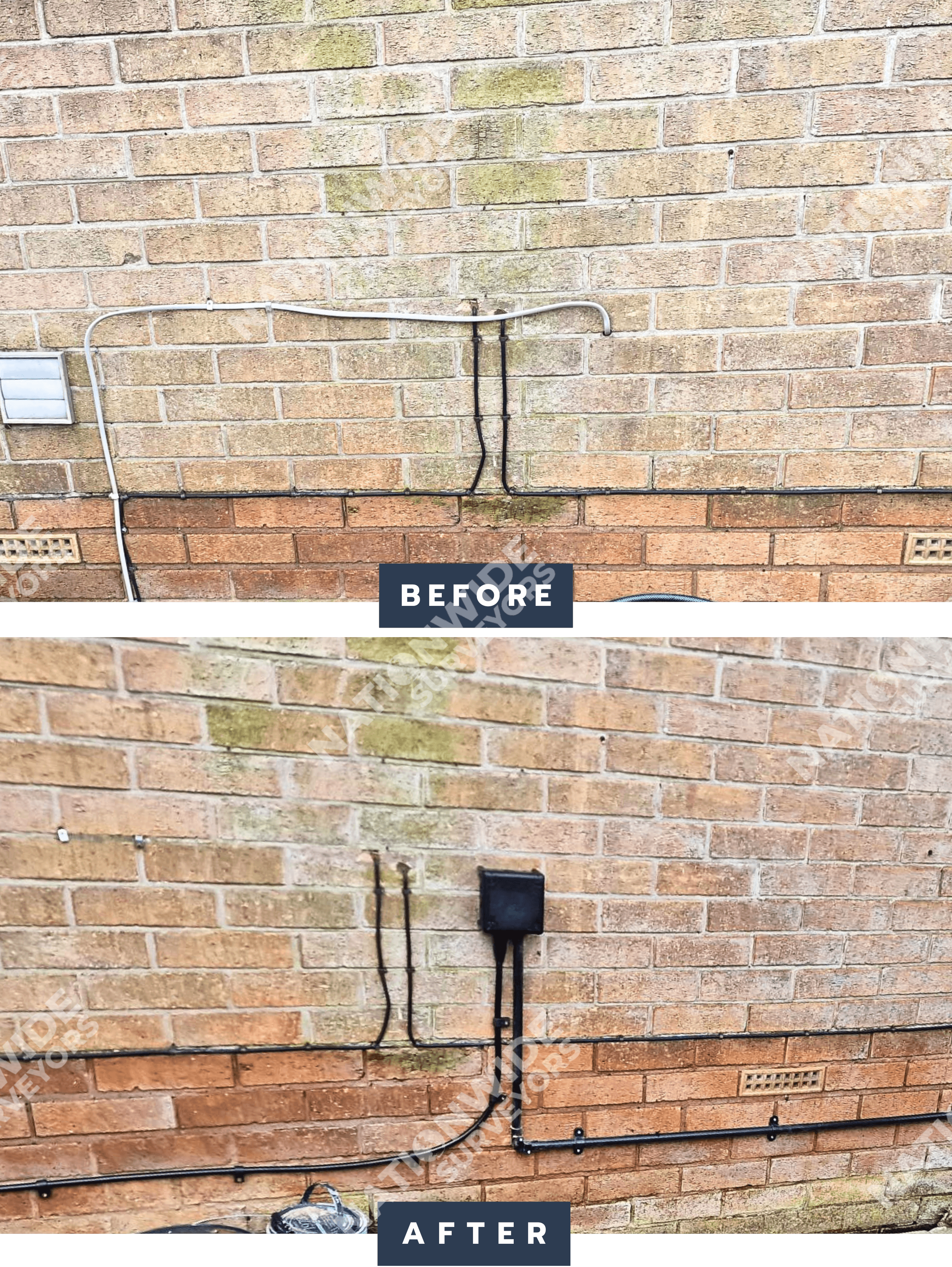 Outdoor Conduit Installed Before and after Outdoor Conduit Installed