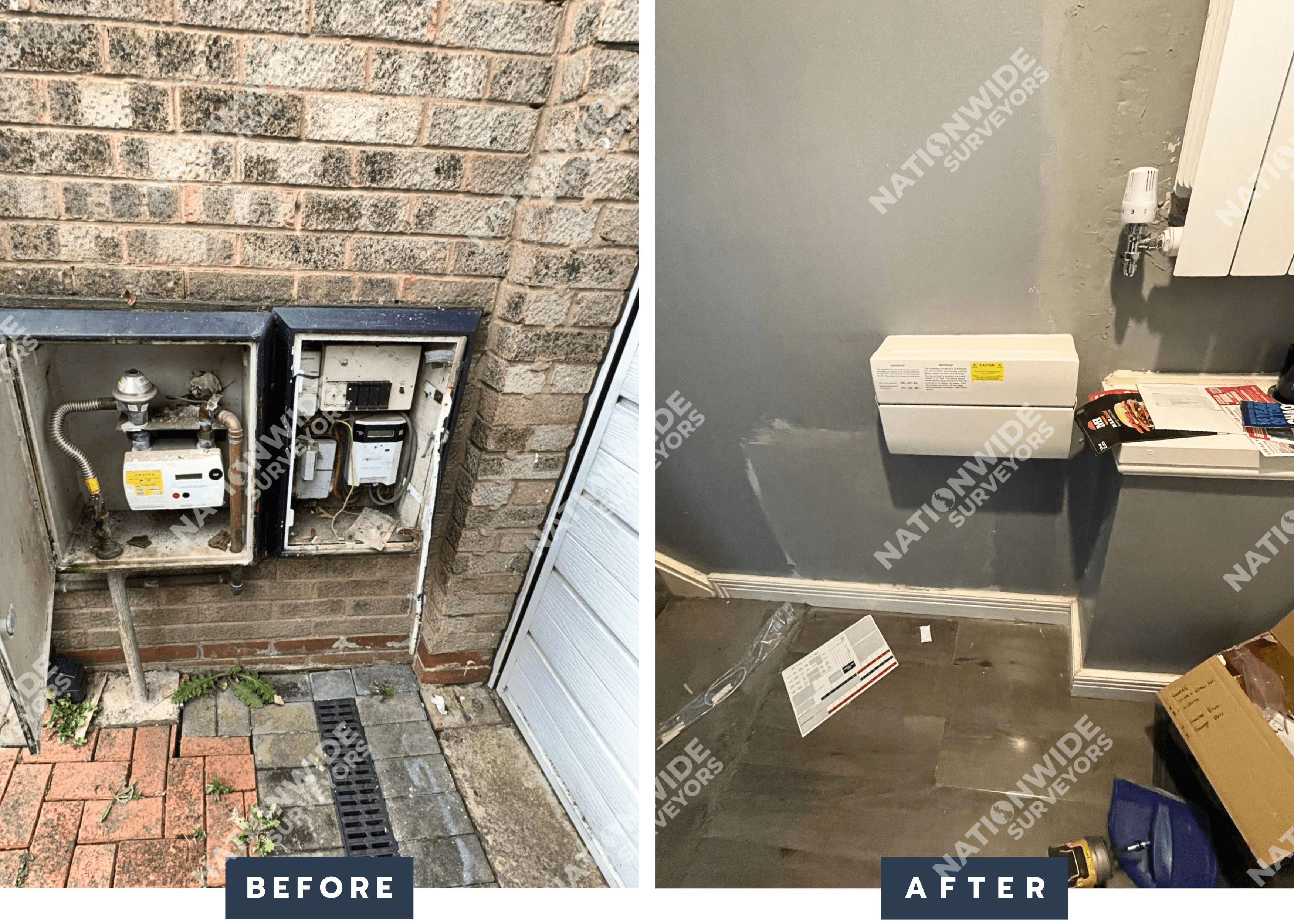 Consumer unit relocated Before and after consumer unit relocated